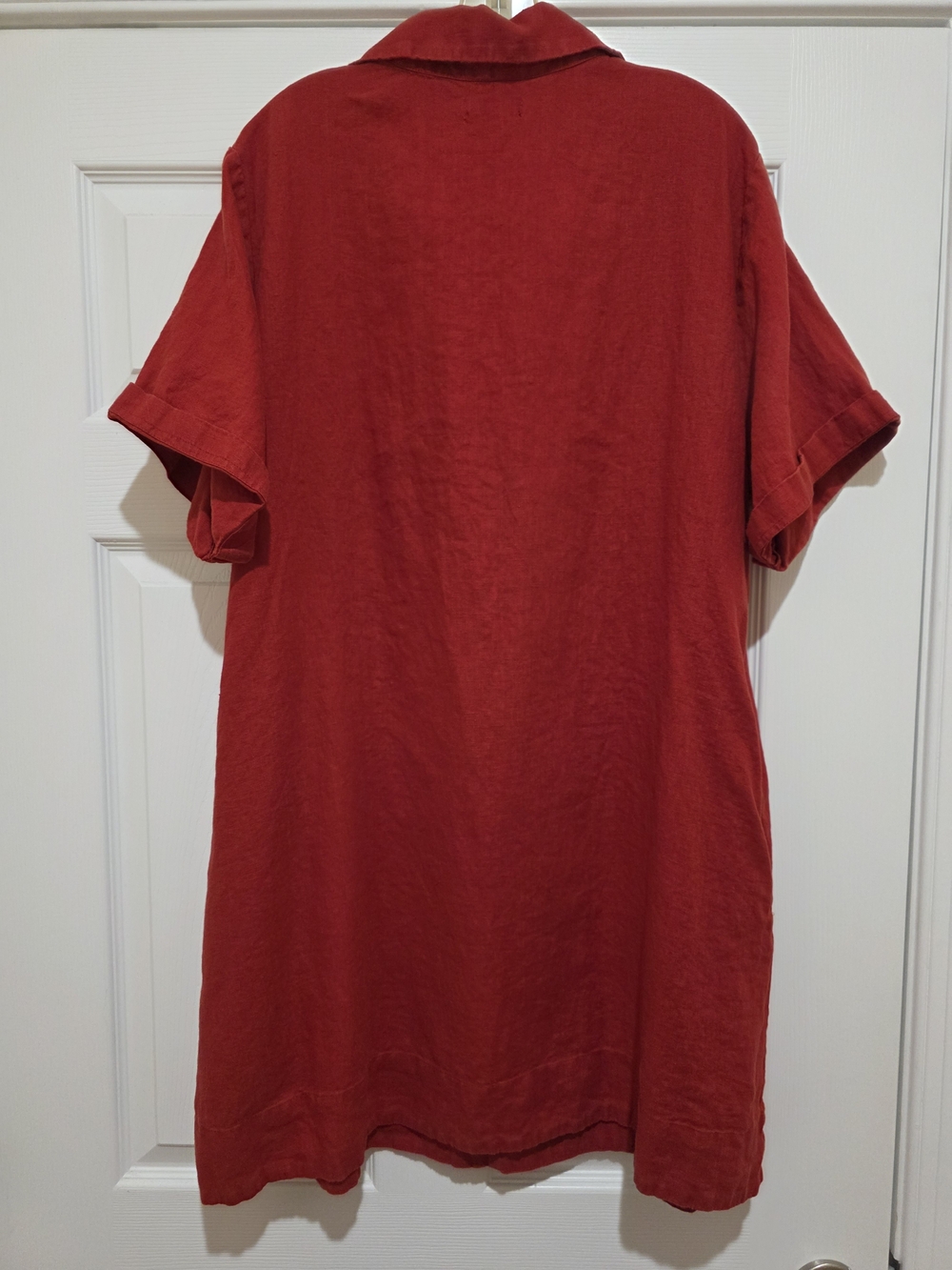 Quince Red Popover Mini Dress - Picture 4 of 4